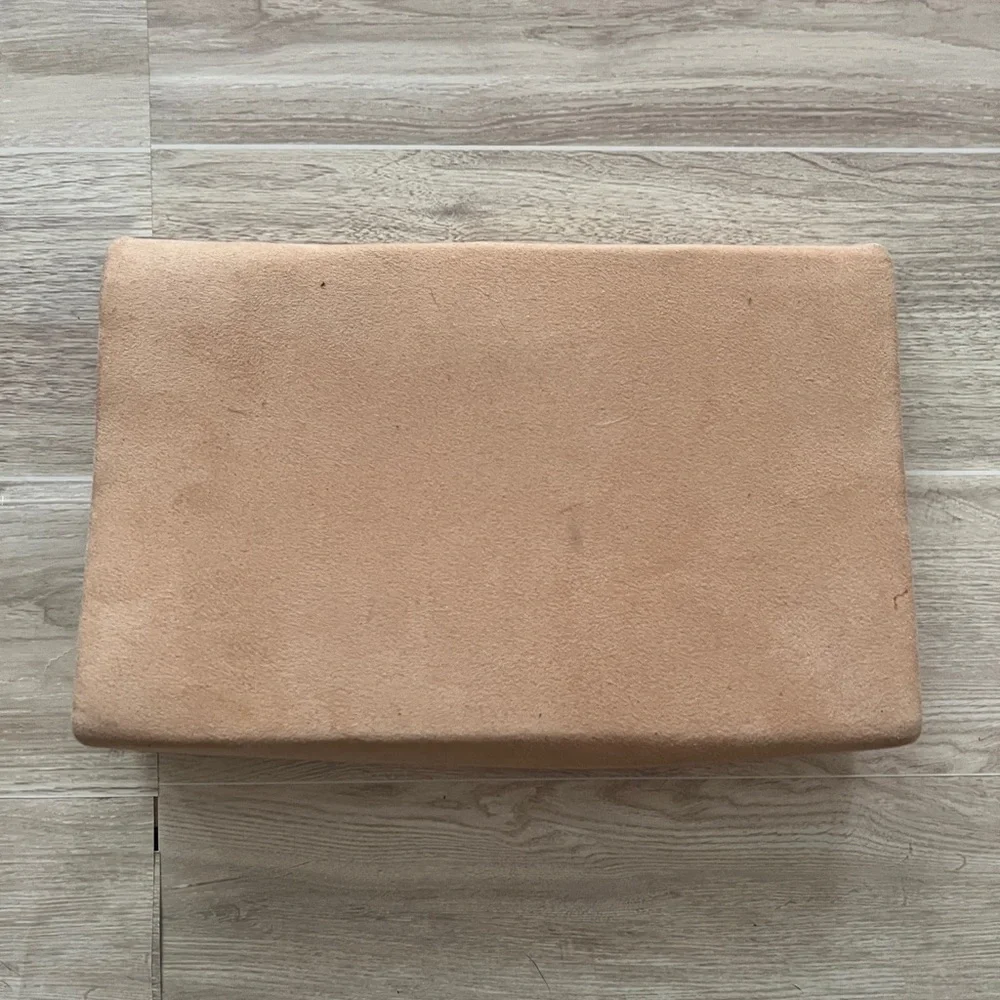 Faux Suede Envelope Crossbody Bag in Nude